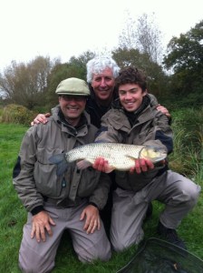 A nice four pound plus chub for Christian Hollingbery and his Dad George.