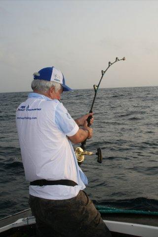Battling a Kenyan sailfish last February