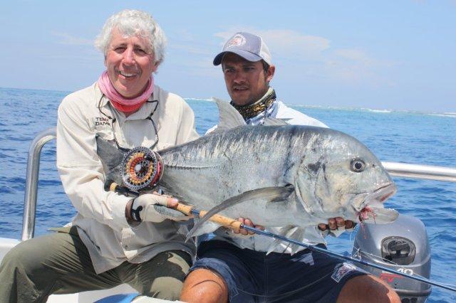 45lbs of fly caught GT - hats off to Hardy's as these brutes are fearsome tackle destroyers