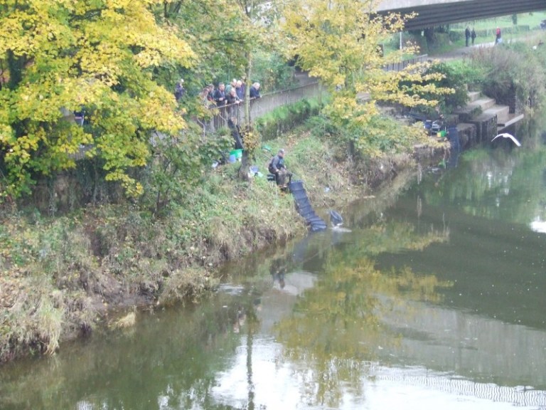 Day two winner Scott Geens attracts the crowds as he skillfully makes the most of a great roach peg