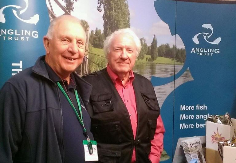 Carp Society boss Dave Mannall (left) with Tim Paisley. Dave has been the driving force behind the Sandown shows and remains a great supporter of the Angling Trust