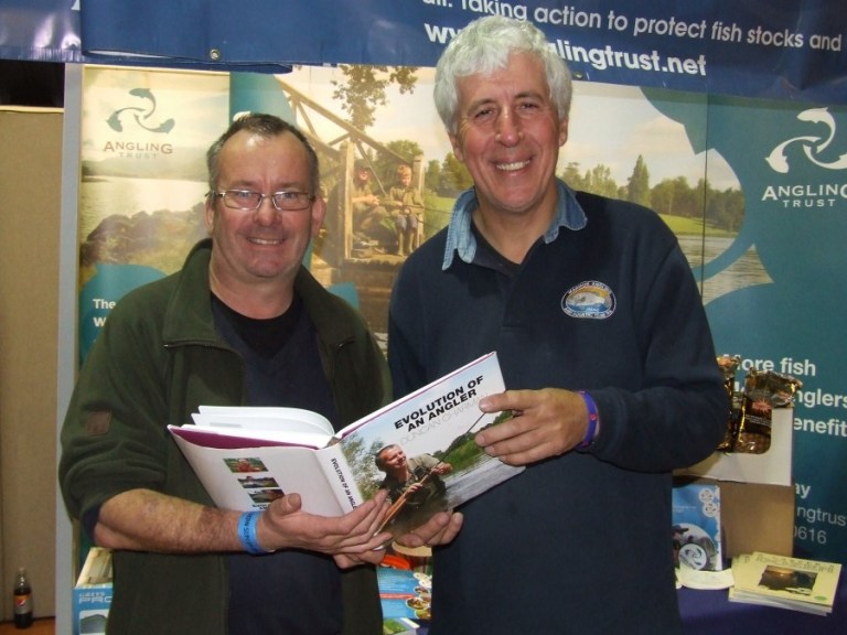 Martin with Duncan Charman checking out some of their favourite Loddon swims featured in Duncan's new book 'Evolution of an Angler'