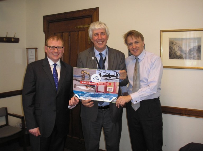 Martin Salter drumming up support from MPs for the Angling Trust's Action on Cormorants campaign