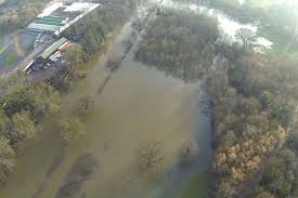 A flooded river Loddon in Berkshire - Happy Xmas 2013