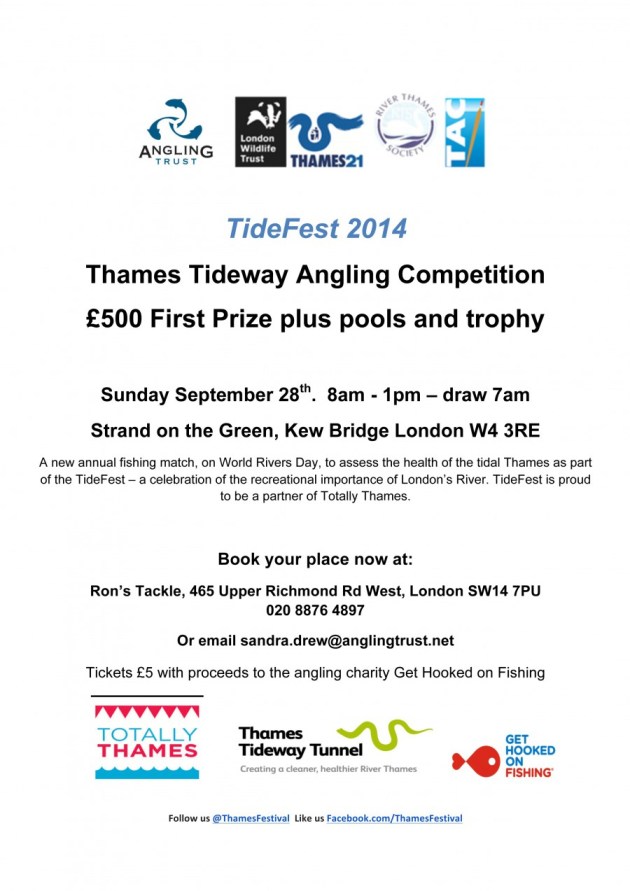 Another great new river match which will help assess the health of the improving Thames Tideway