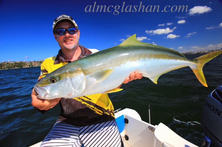 My good friend Al McGlashan with a lovely Australian kingfish - these are some of the toughest fighters around