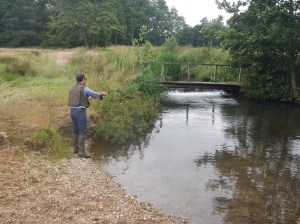 The trout weren't playing ball on the Pang but Owen Smith couldn't resist a cast of two in this pool. 
